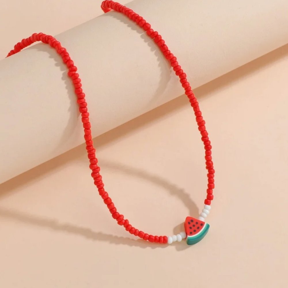 Beaded Handmade Palestine Watermelon Necklace 🍉🍉🍉🍉🍉🍉🍉🇵🇸🇵🇸🇵🇸🇵🇸🇵🇸